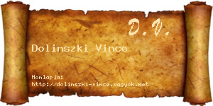 Dolinszki Vince névjegykártya